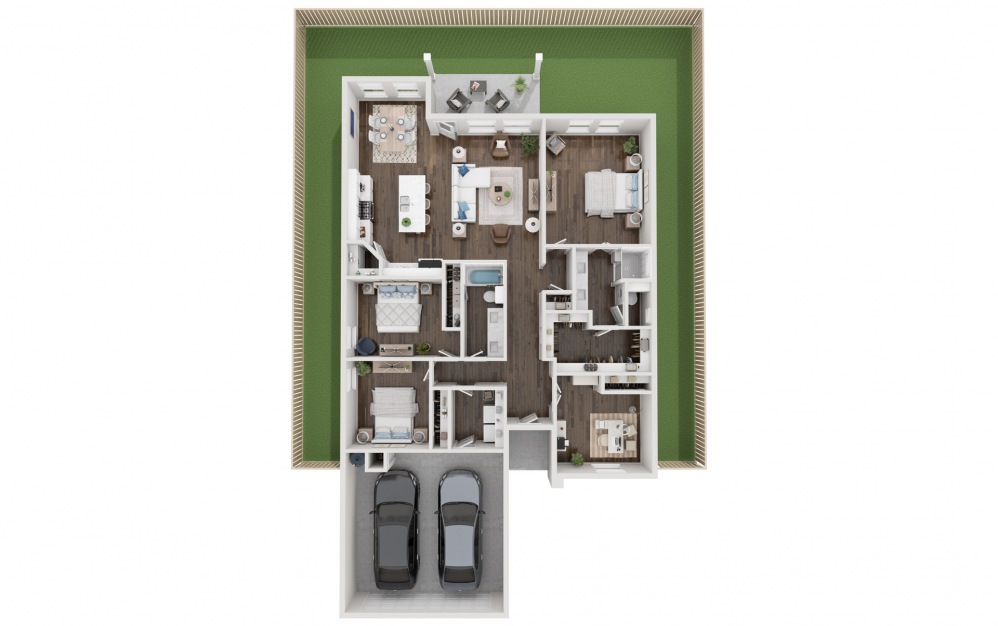 Drake - 4 bedroom floorplan layout with 2 baths and 1780 square feet.