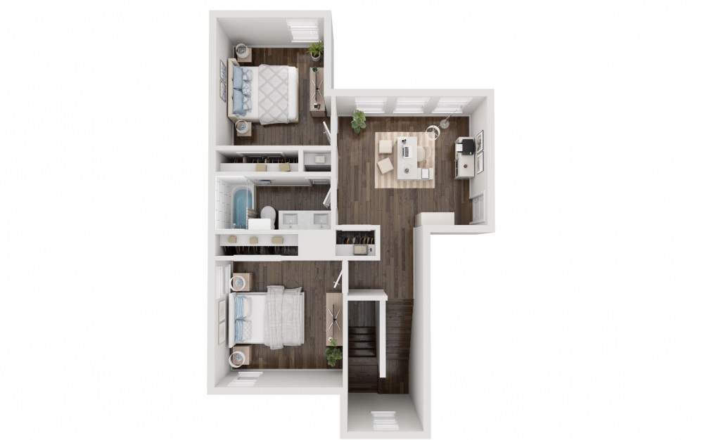 Magnolia - 3 bedroom floorplan layout with 2.5 baths and 1940 square feet. (Floor 2)