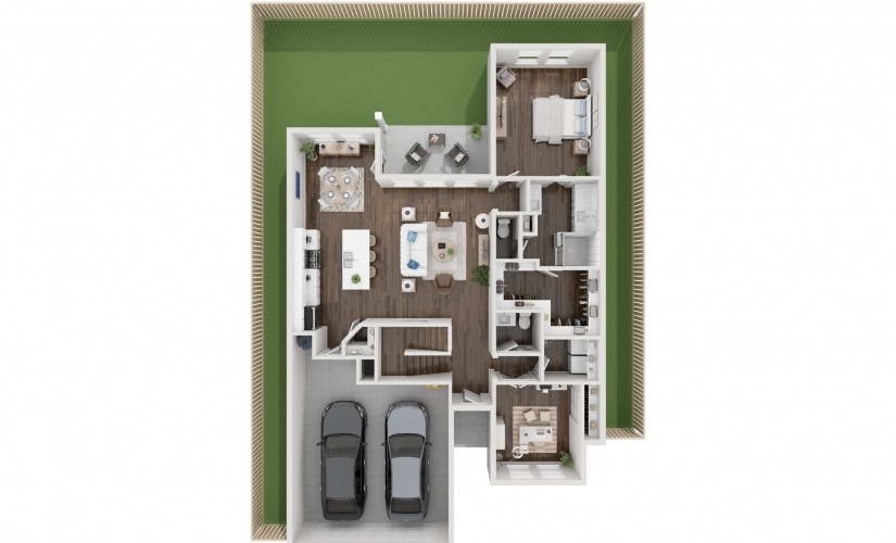 Live Oak - 4 bedroom floorplan layout with 2.5 bathrooms and 1980 square feet