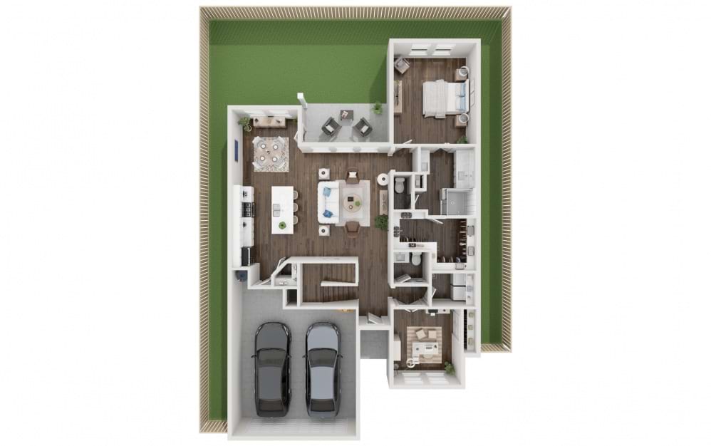 Live Oak - 4 bedroom floorplan layout with 2.5 baths and 1980 square feet. (Floor 1)